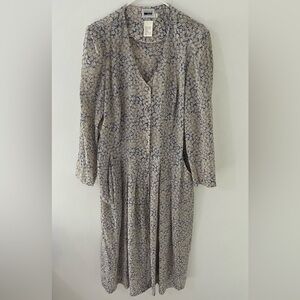 Vintage Long Sleeve Leslie Fay Floral Dress, Size: 16